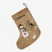 Snowman met kerstboomschilderingen kleine kerstsok (Achterkant (Hangend))