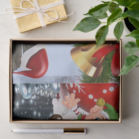 Snowman met kerstcadeaupapier tissuepapier (Geschenk)