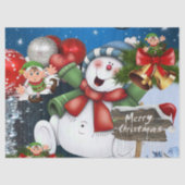 Snowman met kerstcadeaupapier tissuepapier (Voorkant)