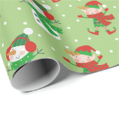 Snowman met kerstcadeautjes en zelfverpakt papier (Rol Hoek)