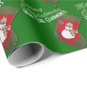 Snowman met kerstcadeautjes op maat cadeaupapier (Rol Hoek)