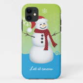 Snowman met kersthoed Case-Mate iPhone case (Achterkant)