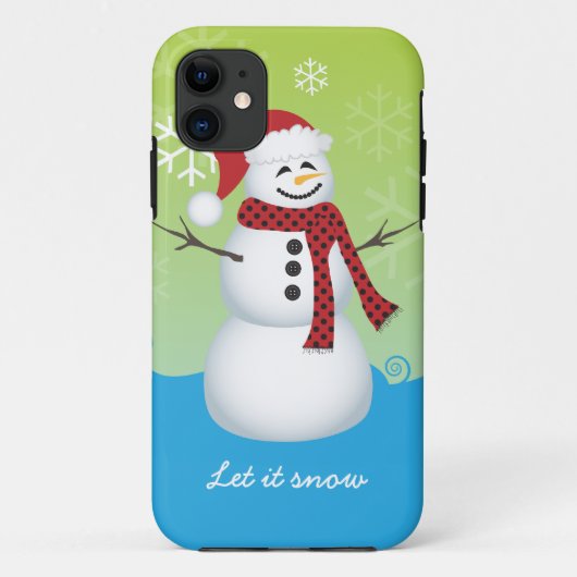 Snowman met kersthoed Case-Mate iPhone case (Achterkant)