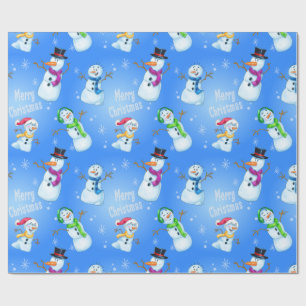Snowman met kerstinslag voor cartoon cadeaupapier