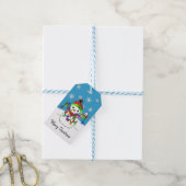 Snowman met kerstlampjes cadeaulabel (Met Touw)