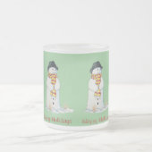 Snowman met kerstmis in de sneeuw matglas koffiemok (Center)