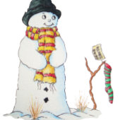 Snowman met kerstmis in de sneeuw tote bag