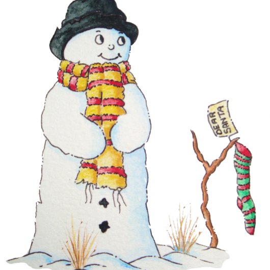 Snowman met kerstmis in de sneeuw tote bag
