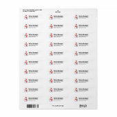 Snowman met kerstmis met rood Pet en karf Etiket (Full Sheet)