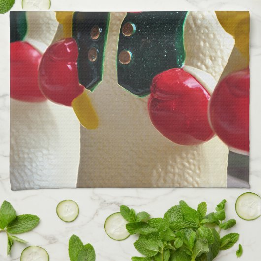 Snowman met Kerstmis Theedoek (Gevouwen)