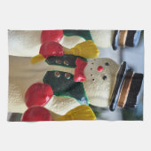 Snowman met Kerstmis Theedoek (Horizontaal)