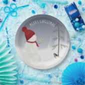 Snowman met kerstster papieren bordje (Feest)