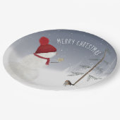 Snowman met kerstster papieren bordje (Gekanteld)