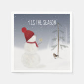 Snowman met kerstster servet (Voorkant)