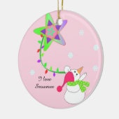 Snowman met lampjes en een ster keramisch ornament (Links)
