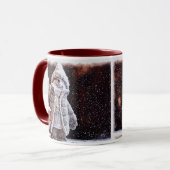 Snowman met lantaarn in de sneeuwval mok (Voorkant links)