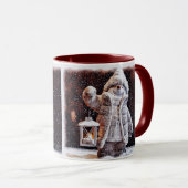 Snowman met lantaarn in de sneeuwval mok (Voorkant rechts)