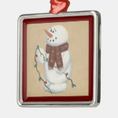Snowman met licht versierend metalen ornament (Links)