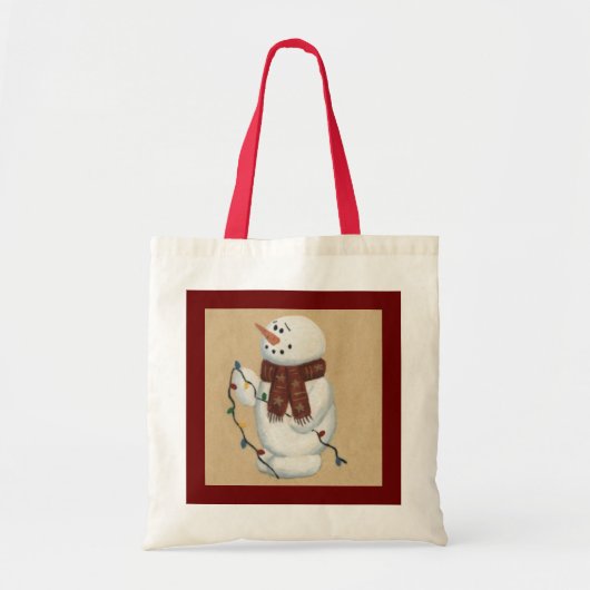 Snowman met lichte Canvas tas (Voorkant)