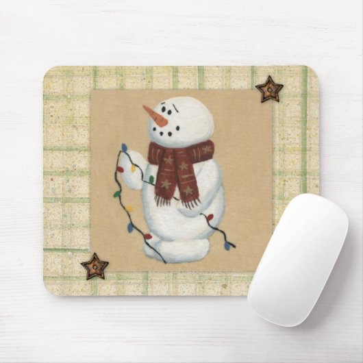 Snowman met lichtmousepad muismat (Met muis)
