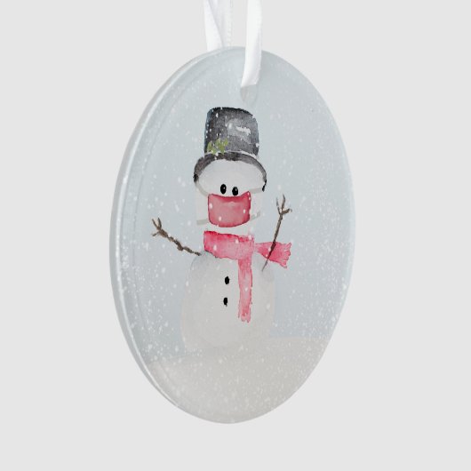 Snowman met masker 2020 kerst acrylversiering ornament (voorkant)
