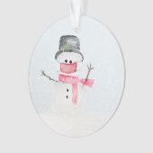 Snowman met masker 2020 kerst acrylversiering ornament (voorkant)