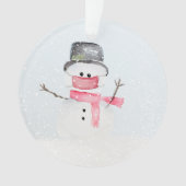 Snowman met masker 2020 kerst acrylversiering ornament (voorkant)