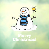 Snowman met Merry Kerstmis Cling Raamsticker (Vel 3)