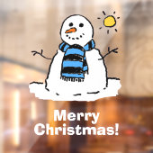 Snowman met Merry Kerstmis Cling Raamsticker (Vel 2)