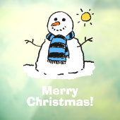 Snowman met Merry Kerstmis Cling Raamsticker (Vel 3)