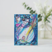 SNOWMAN MET OWL BRIEFKAART (Staand voorkant)