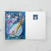 SNOWMAN MET OWL EN CHRISTMAS TREE FEESTDAGEN KAART (Binnen)