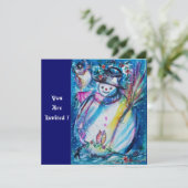 SNOWMAN MET OWL, Eve Party (nieuwjaarsfeest) Kaart (Staand voorkant)