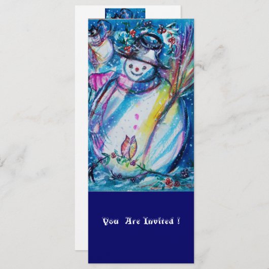 SNOWMAN MET OWL, Eve Party (nieuwjaarsfeest) Kaart (Voorkant / Achterkant)