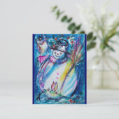 SNOWMAN MET OWL, Eve Party (nieuwjaarsfeest) Kaart (Staand voorkant)