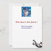 SNOWMAN MET OWL, Eve Party (nieuwjaarsfeest) Kaart (Achterkant)