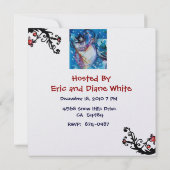 SNOWMAN MET OWL, HOLIDAAGSE PARTIJ IJsmetaal Kaart (Achterkant)