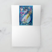 SNOWMAN MET OWL IN WINTER-kerstgroeten Feestdagen Kaart (Binnen)