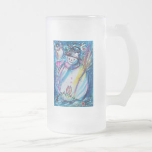 SNOWMAN MET OWL MATGLAS BIERPUL
