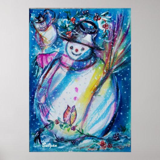 SNOWMAN MET OWL POSTER (Voorkant)