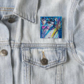 SNOWMAN MET OWL VIERKANTE BUTTON 5,1 CM (In situ)