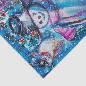 SNOWMAN MET OWL,Winterseizoen,Kerstmis Tissuepapier (Detail)