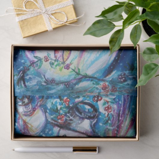 SNOWMAN MET OWL,Winterseizoen,Kerstmis Tissuepapier (Geschenk)