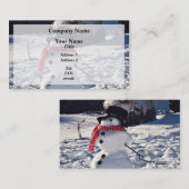 Snowman met Pet en karf Visitekaartje (Voorkant / Achterkant)