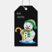Snowman met Pet, persoonlijk Label met kerstcadeau Cadeaulabel (Voorkant)