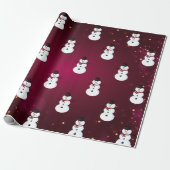 Snowman met Pet Red Cadeaupapier (Uitgerold)