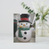 Snowman met pijp briefkaart (Staand voorkant)