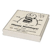 Snowman met Prettige feestdagen Boodschap! Rubber  Rubberstempel (Stempel)