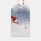 Snowman met prettige kerst cadeaulabel (Achterkant)