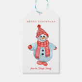 Snowman met prettige kerst cadeaulabel (Voorkant)